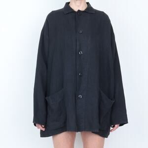Vintage  90s FLAX by angelheart Oversize 100% Linen Jacket M